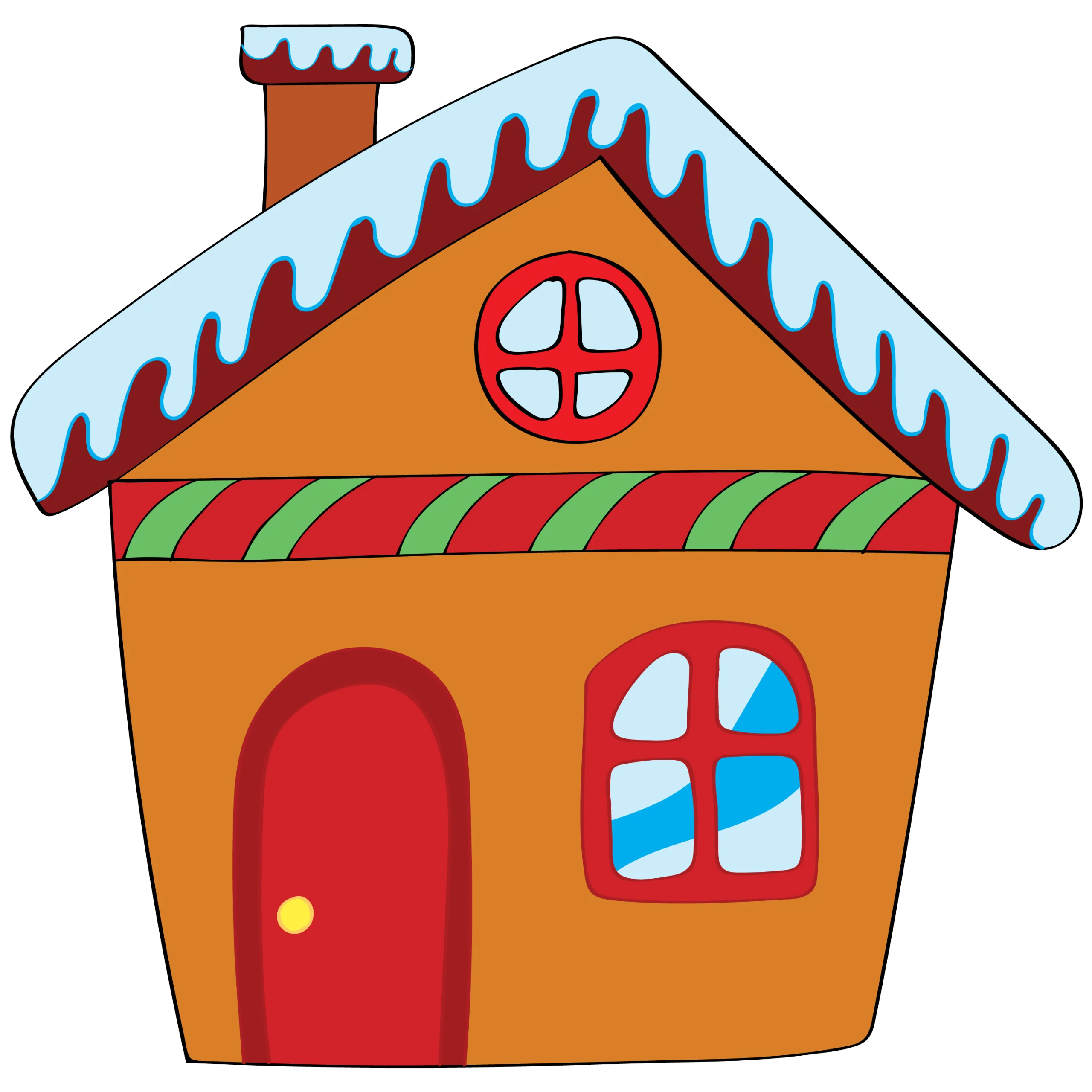 Charming Winter Wonderland Gingerbread House Festive Clipart Design
