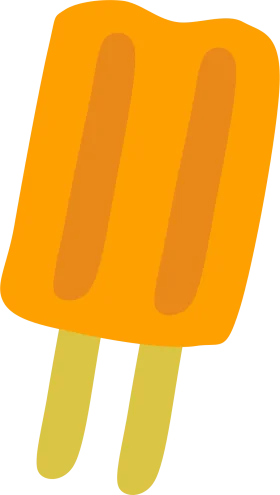 Cheerful Orange Summer Delight Popsicle Clipart Illustration with Twin Sticks