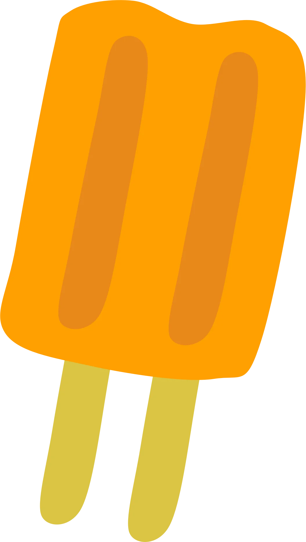 Cheerful Orange Summer Delight Popsicle Clipart Illustration with Twin Sticks