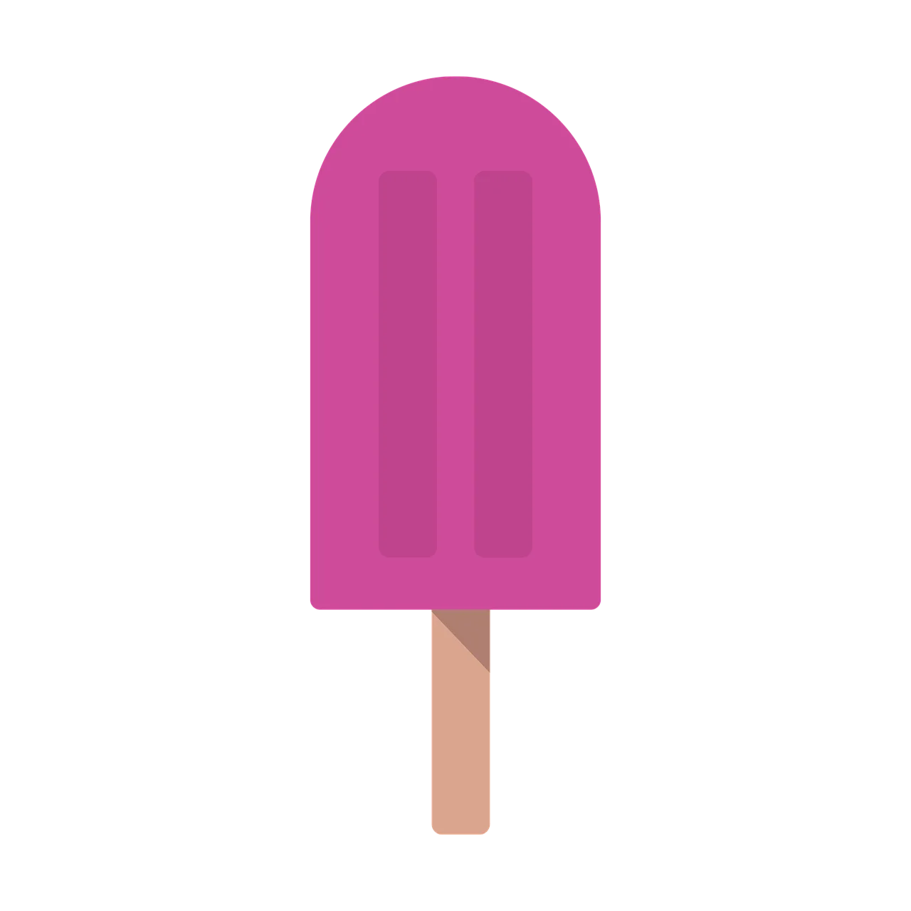 Cheerful Pink Popsicle Clipart with Wooden Stick - Sweet Summer Treat Design
