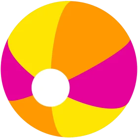 Cheerful Summer Beach Ball Clipart with Bright Radiant Color Segments