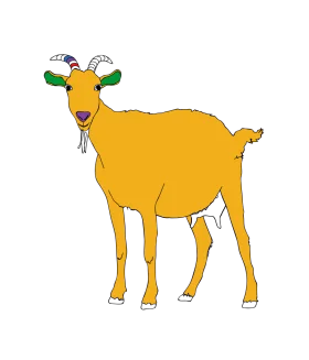 Cheerful Yellow Goat Clipart Illustration with Playful Cartoon Style