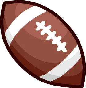 Classic American Football Leather Ball Clipart Illustration Design Element