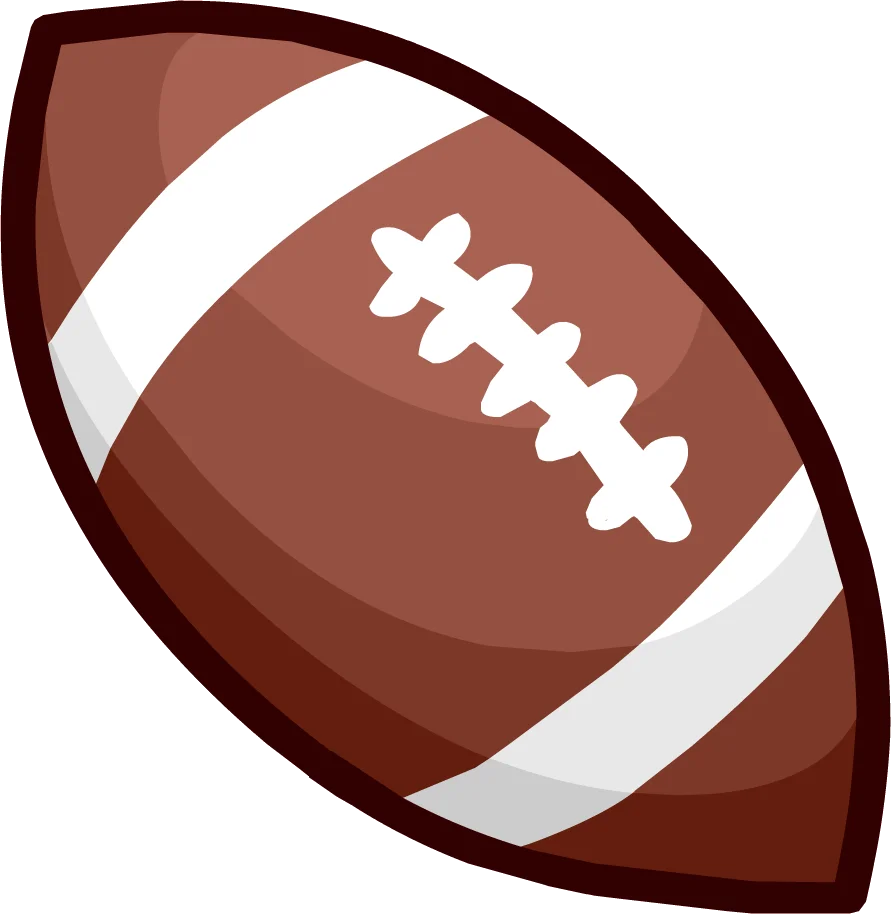 Classic American Football Leather Ball Clipart Illustration Design Element