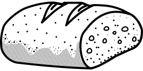 Classic Artisan Bread Loaf Clipart - Simple Black and White Illustration