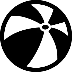 Classic Black and White Beach Ball Clipart - Simple Summer Fun Design