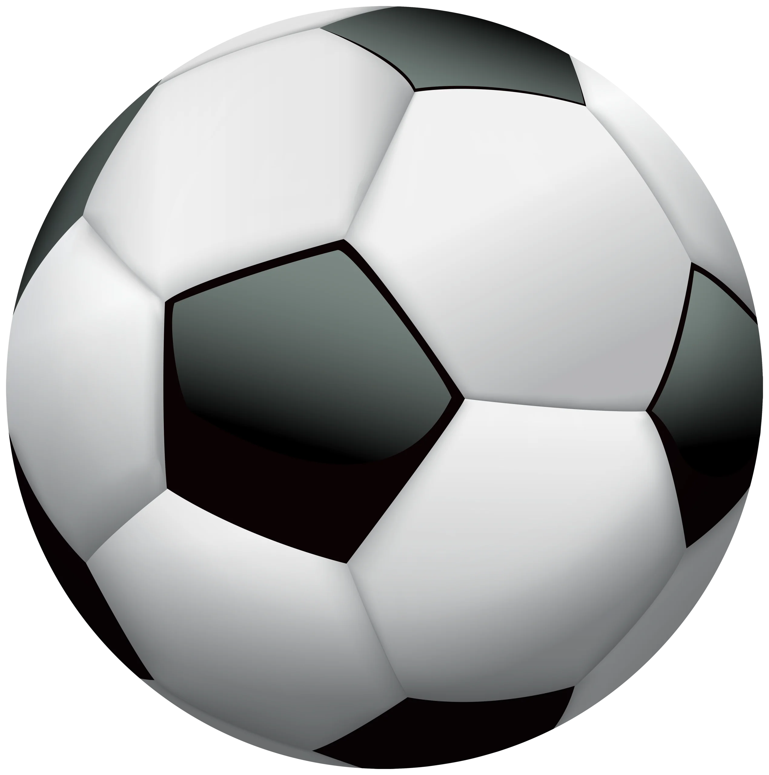 Classic Black and White Soccer Ball Clipart Design with Geometric Precision
