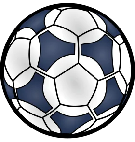 Classic Blue and White Soccer Ball Detailed Professional Clipart Design