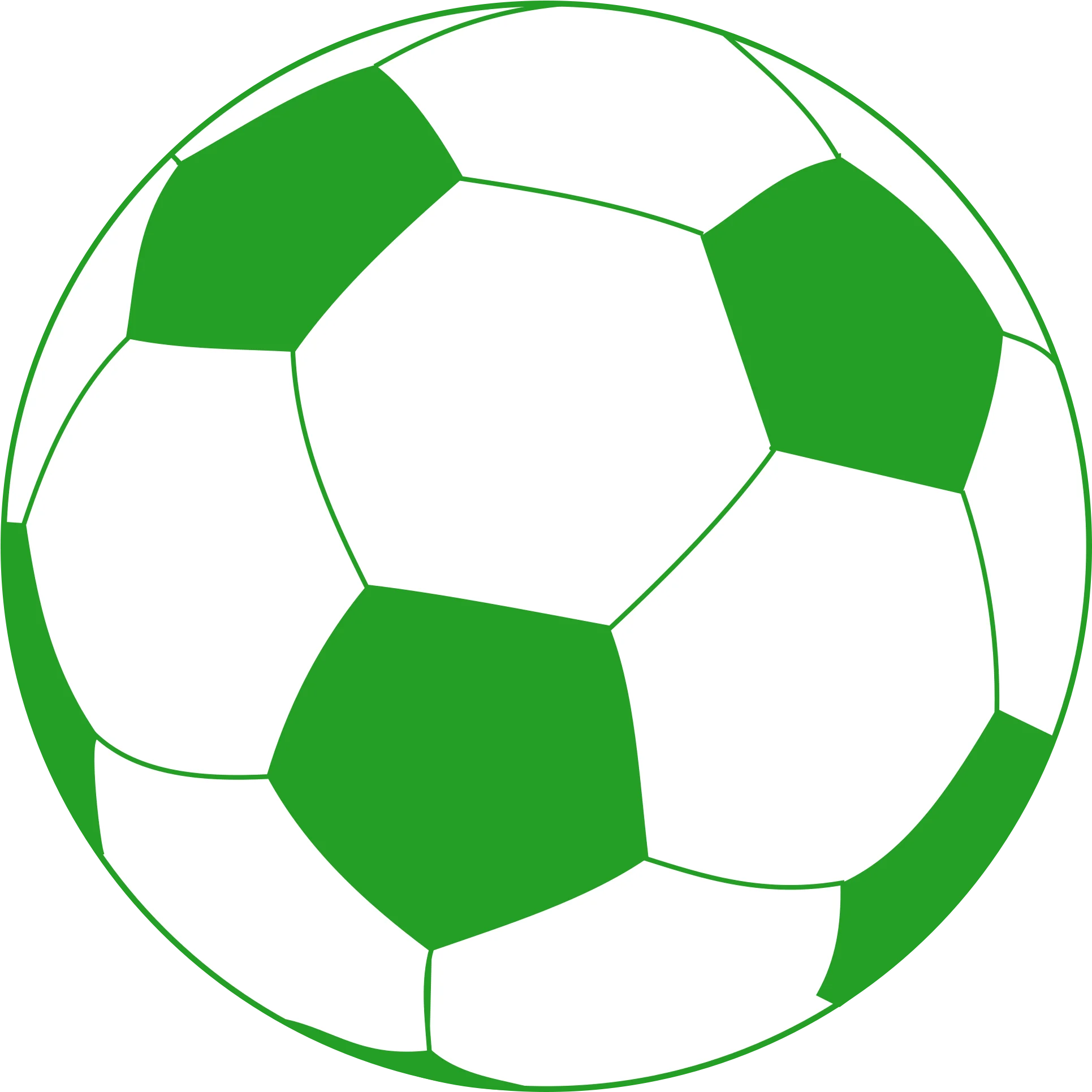 Classic Green and White Soccer Ball Clipart Design for Sports Graphics