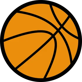 Classic Orange Basketball Clipart Design with Bold Black Outline