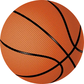 Classic Orange Basketball Clipart Design with Textured Surface and Black Lines