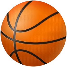 Classic Orange Basketball Clipart with Smooth Black Outline Design