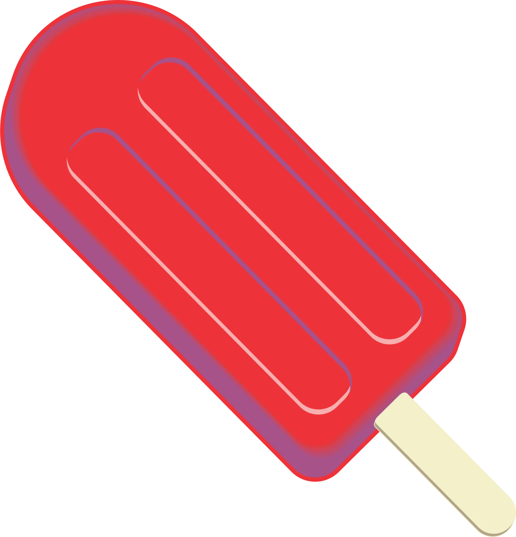 Classic Red Summer Treat Popsicle Clipart Vector Illustration Design