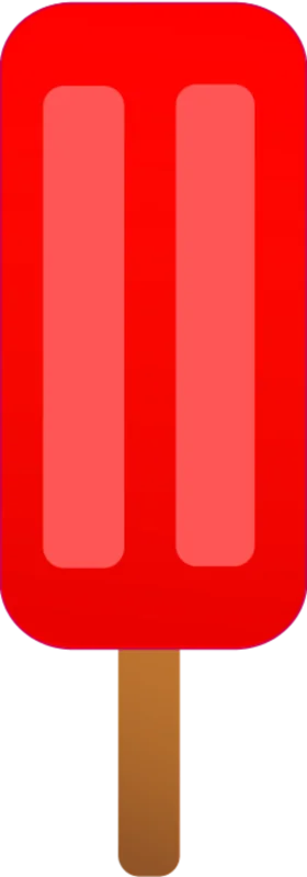 Classic Red Summer Treat Popsicle Clipart with Wooden Stick Design