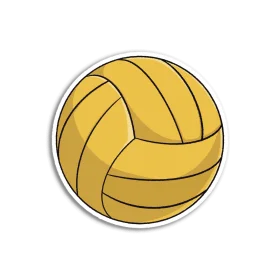 Classic Yellow Volleyball Clipart Illustration with Clean Graphic Design Style