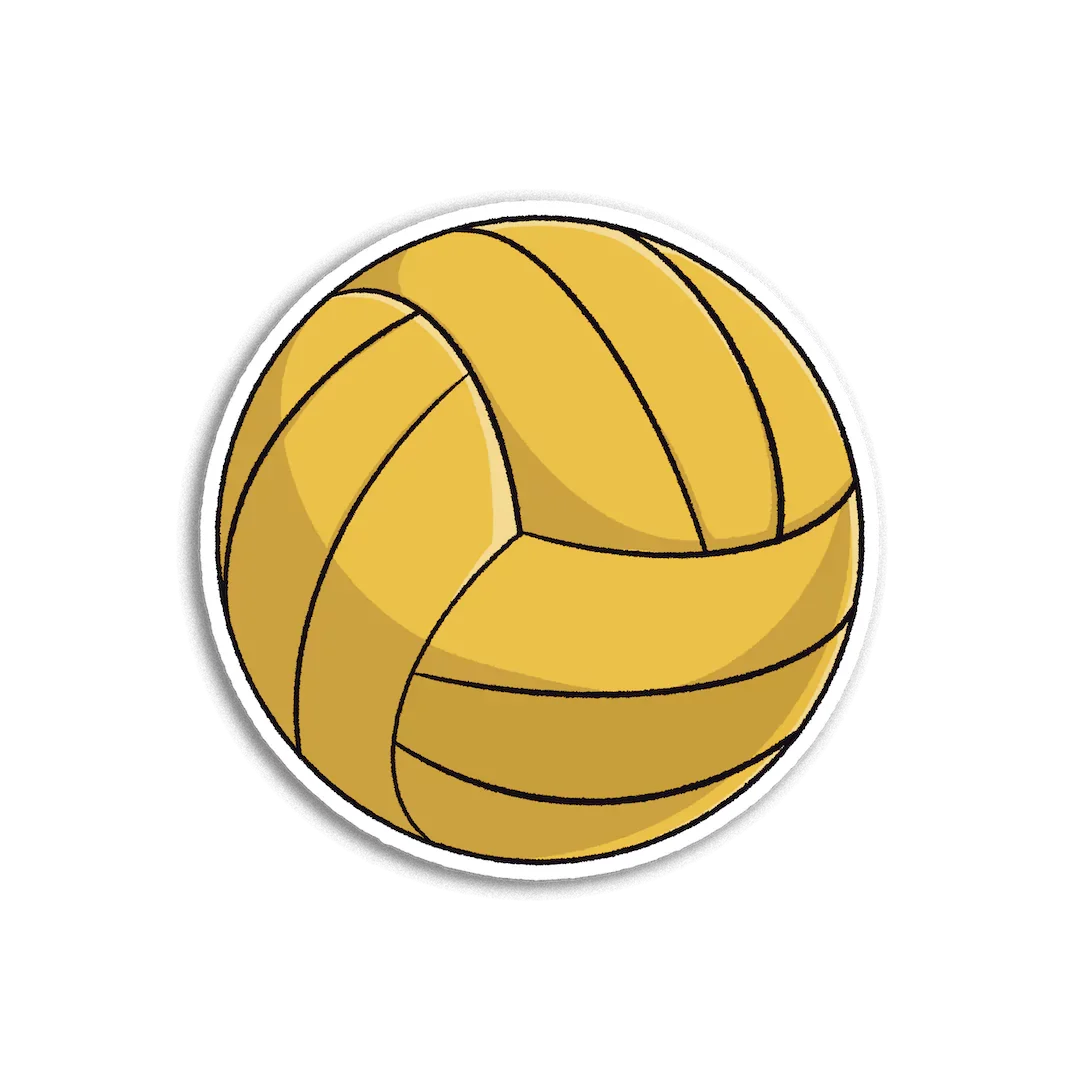 Classic Yellow Volleyball Clipart Illustration with Clean Graphic Design Style
