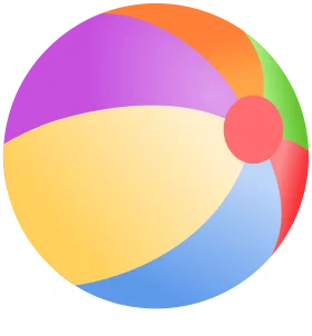 Colorful Beach Ball Clipart: A Playful Summer Accessory with Rainbow Segments