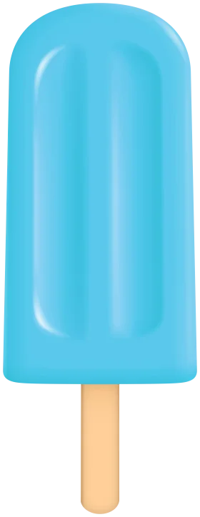 Cool Blue Summer Refreshment Popsicle Clipart Design with Wooden Stick