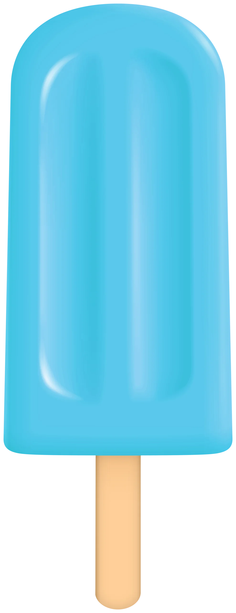 Cool Blue Summer Refreshment Popsicle Clipart Design with Wooden Stick