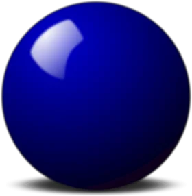 Deep Ocean Blue Spherical Glossy Smooth Clipart Illustration with Realistic Shine