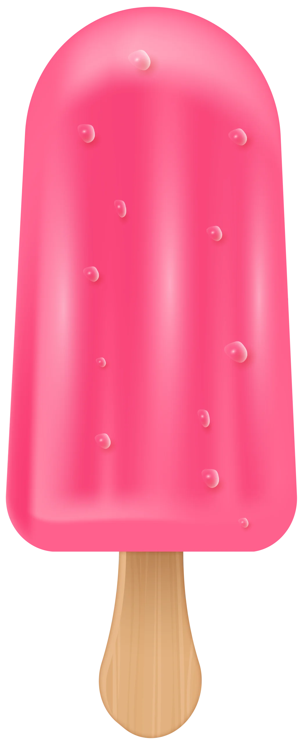 Delightful Strawberry Pink Popsicle Clipart with Glossy Bubbly Texture