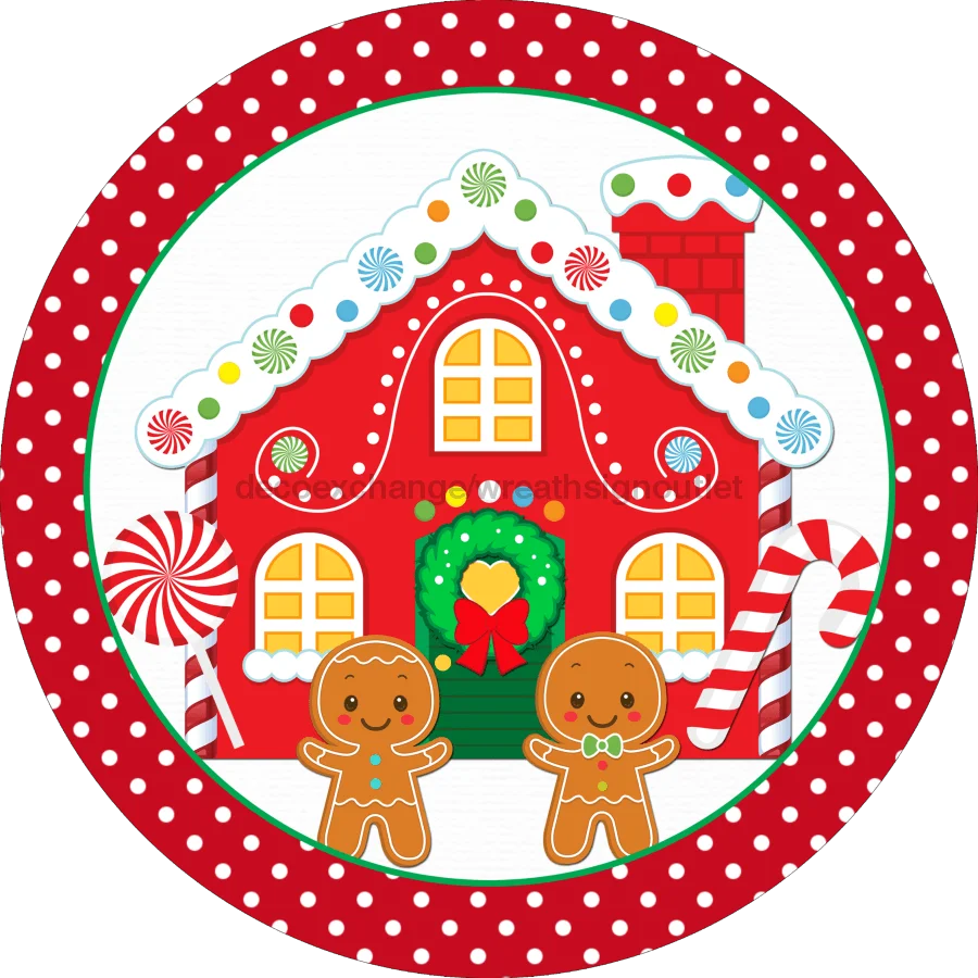 Festive Whimsical Christmas Gingerbread House Scene Cute Clipart Design