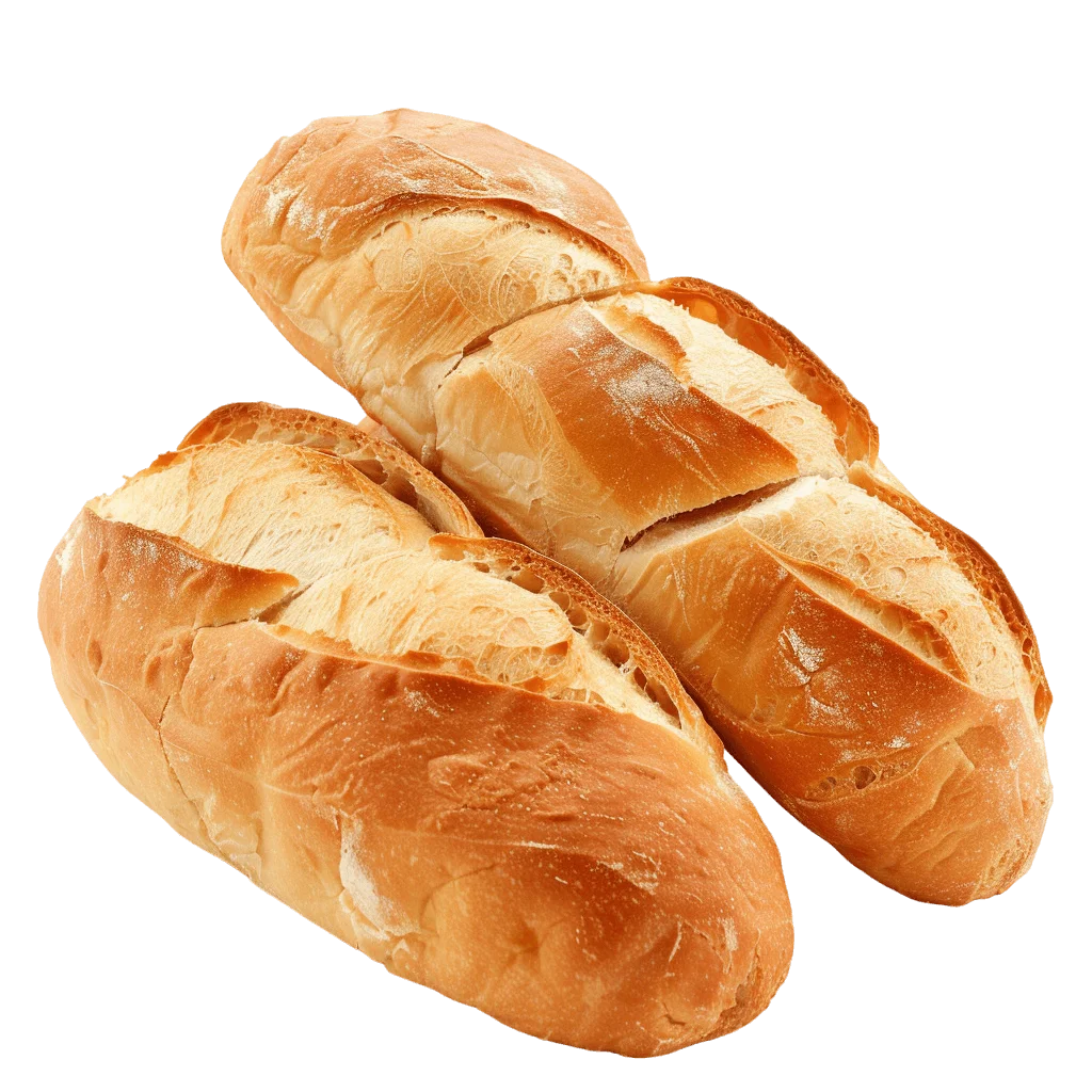 Freshly Baked Golden French Bread Loaves Clipart for Bakery Design