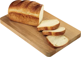 Freshly Baked Golden Homemade Bread Clipart on Wooden Cutting Board