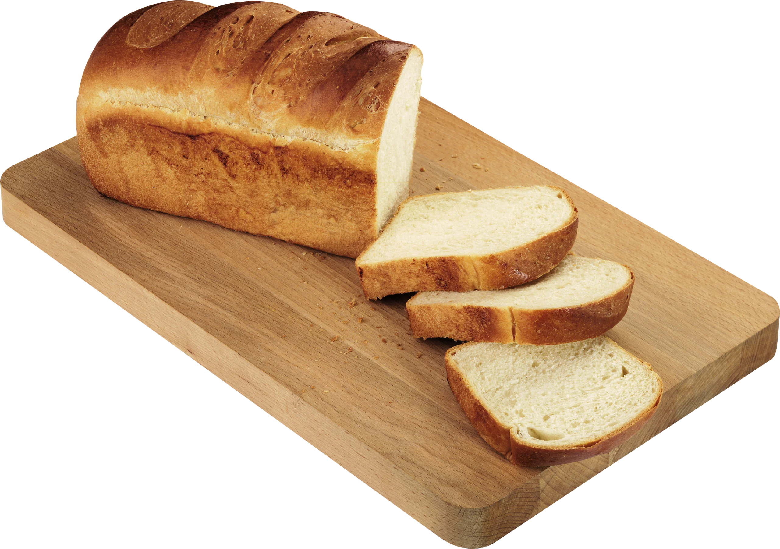 Freshly Baked Golden Homemade Bread Clipart on Wooden Cutting Board
