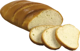 Freshly Baked White Bread Loaf Clipart with Golden Sliced Edges