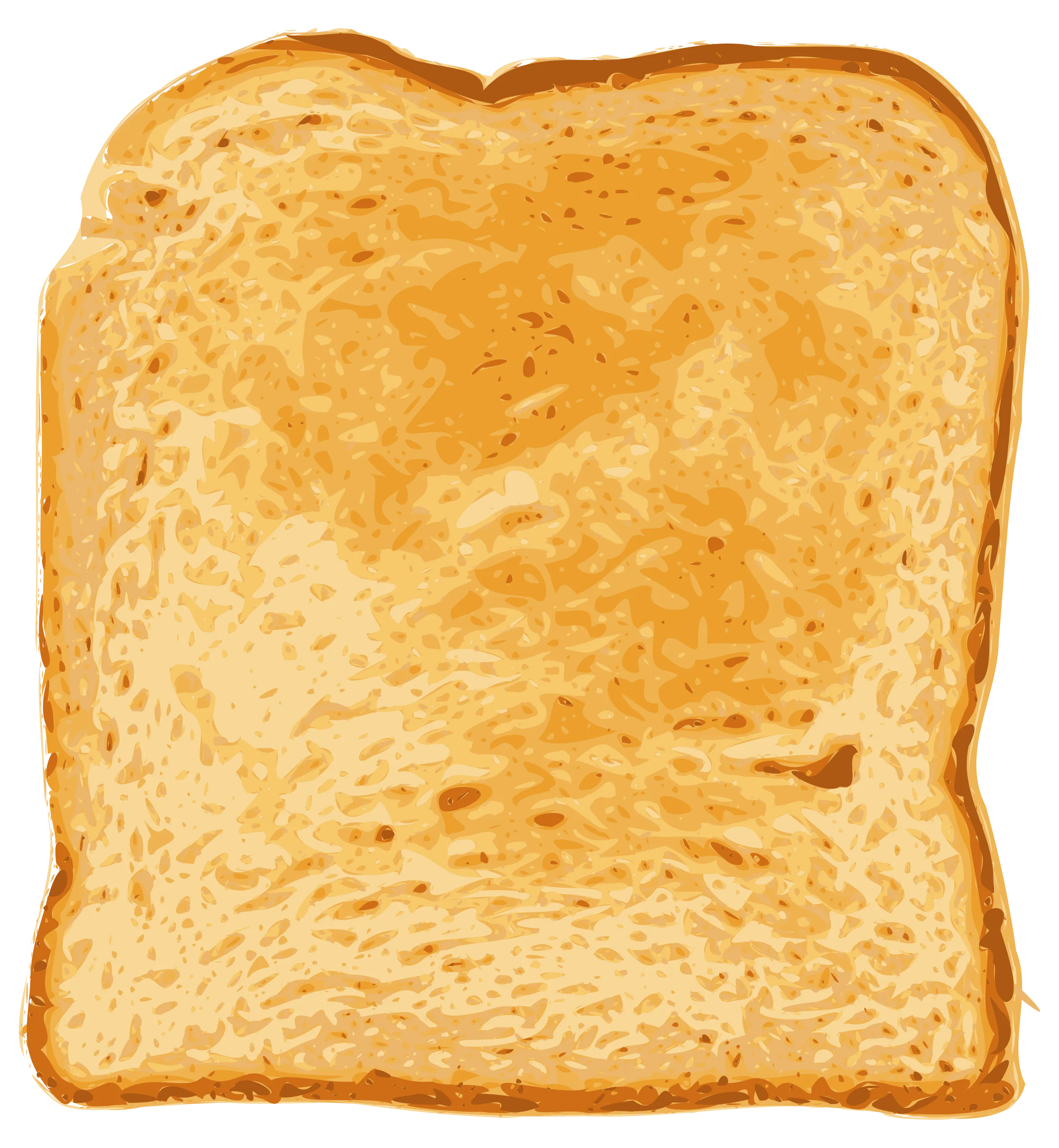 Golden-Brown Toasted Bread Slice Clipart with Warm Crispy Texture