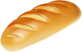 Golden Crusty French Bread Clipart Illustration with Soft Shading Effect