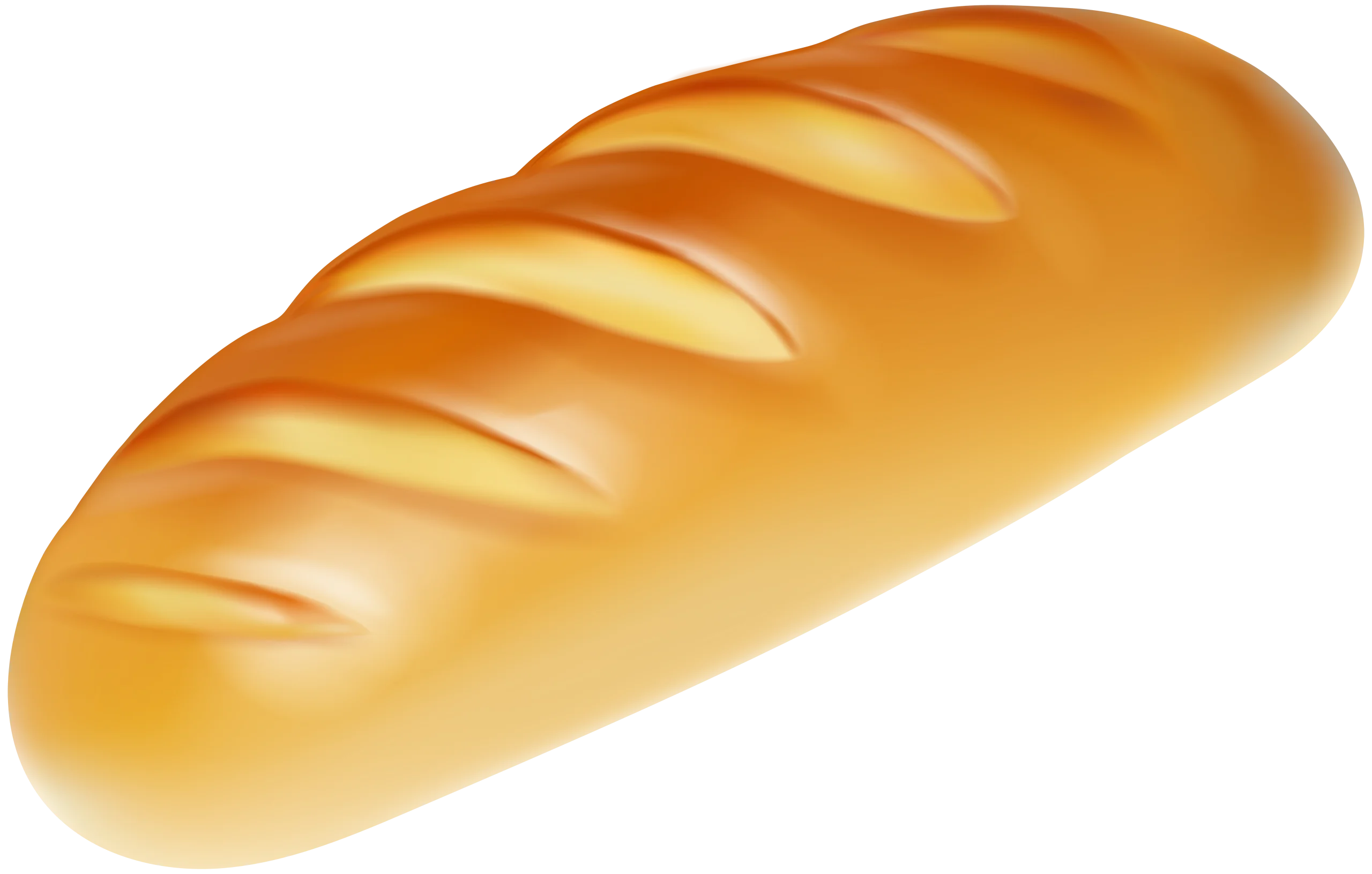 Golden Crusty French Bread Clipart Illustration with Soft Shading Effect