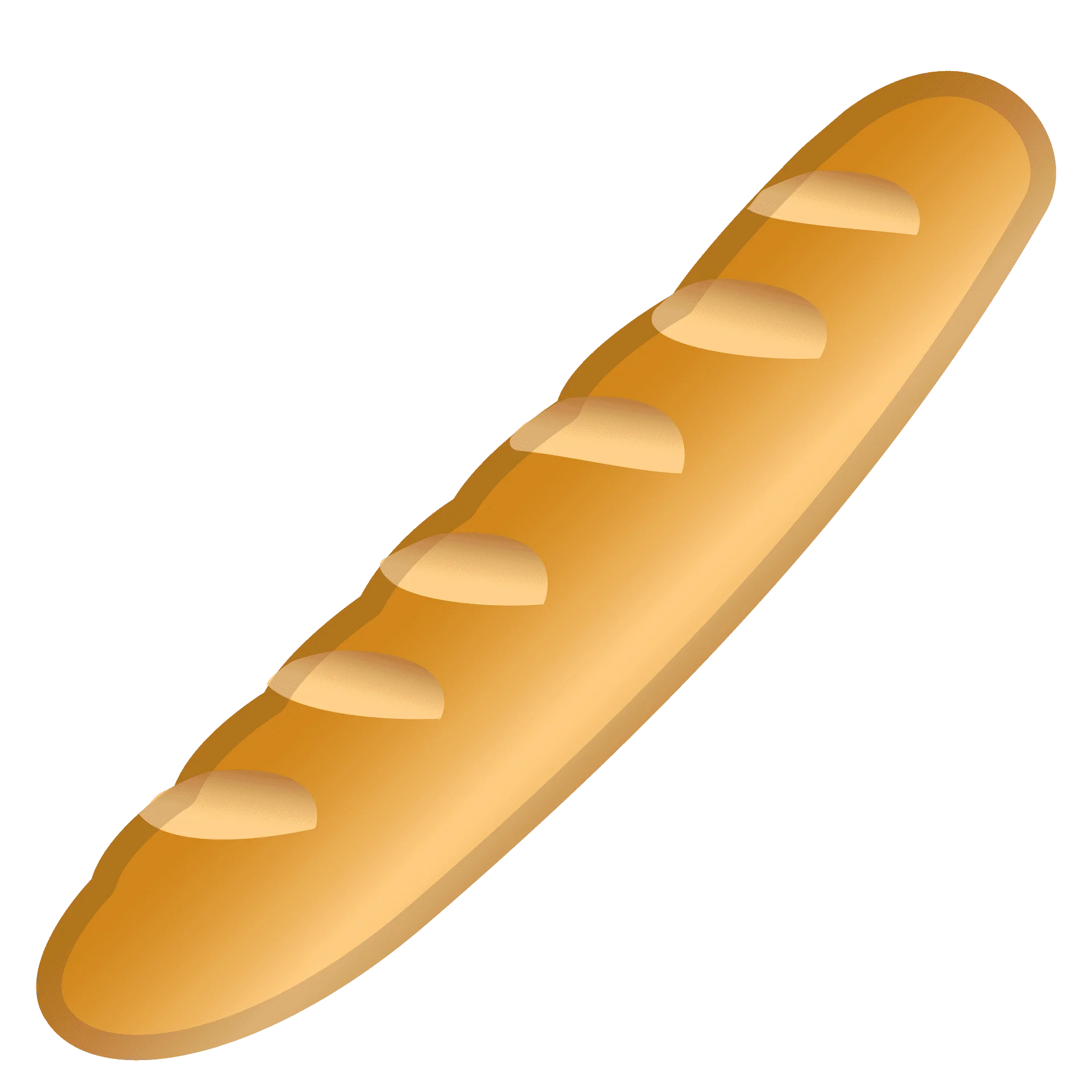Golden French Baguette Bread Clipart: Classic Bakery Style Illustration