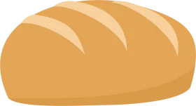 Golden Freshly Baked Classic Bread Loaf Simple Cartoon Clipart Design