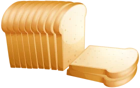 Golden Sliced White Bread Clipart - Fresh Bakery Illustration