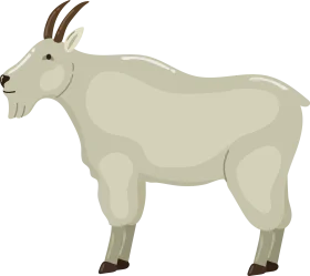 Minimalist Mountain Goat Stylized Clipart Illustration with Soft Shading
