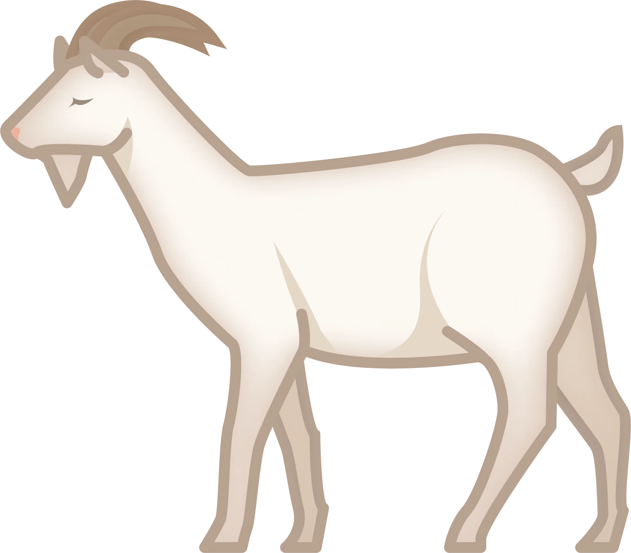 Minimalist Soft-Toned Realistic Standing Goat Clipart Illustration