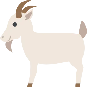 Minimalist White and Tan Goat Clipart Illustration with Soft Design Elements