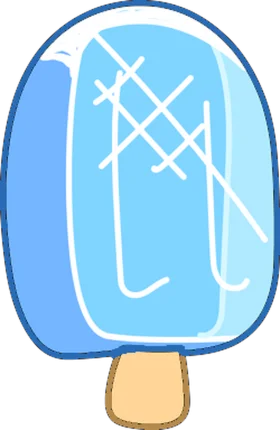Pastel Blue Summer Popsicle Clipart Design with Soft Geometric Pattern