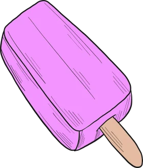 Pastel Pink Popsicle Clipart Design with Wooden Stick Summer Treat Illustration