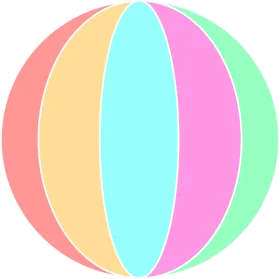 Pastel-Toned Spherical Geometric Clipart with Soft Color Gradient Sections