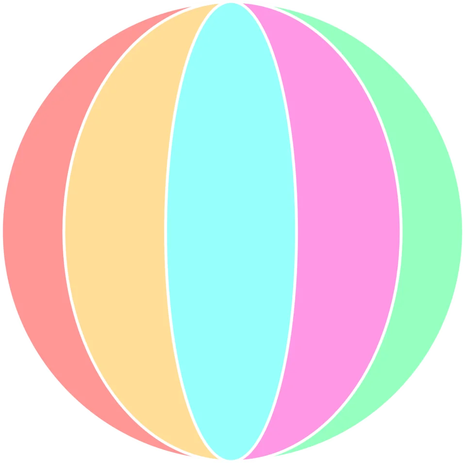 Pastel-Toned Spherical Geometric Clipart with Soft Color Gradient Sections