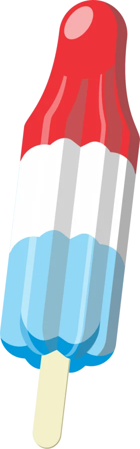 Patriotic Rocket Pop Clipart: Red, White, and Blue Summer Treat Illustration