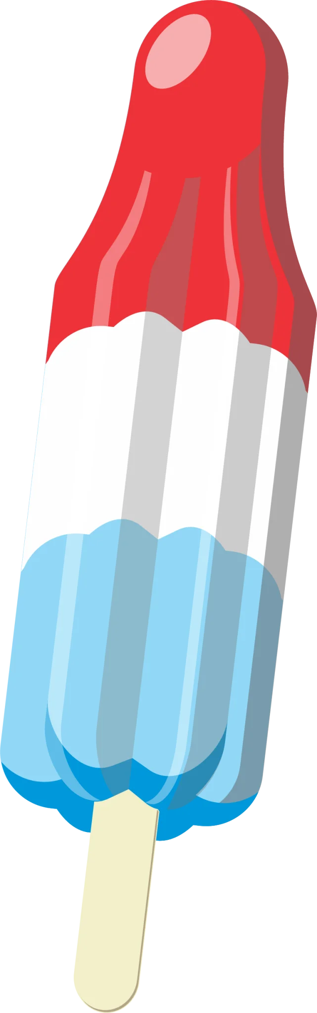 Patriotic Rocket Pop Clipart: Red, White, and Blue Summer Treat Illustration