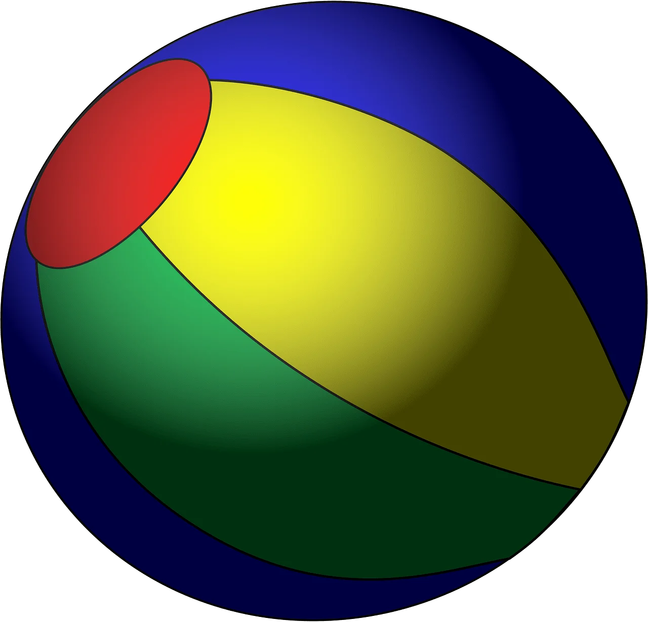 Playful Multicolored Beach Ball Clipart with Smooth Curved Panels