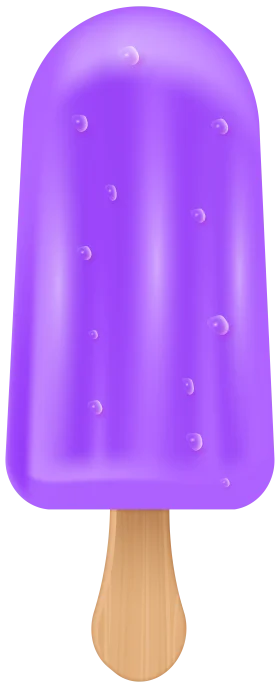 Purple Icy Delight Popsicle Clipart with Textured Surface and Wooden Stick