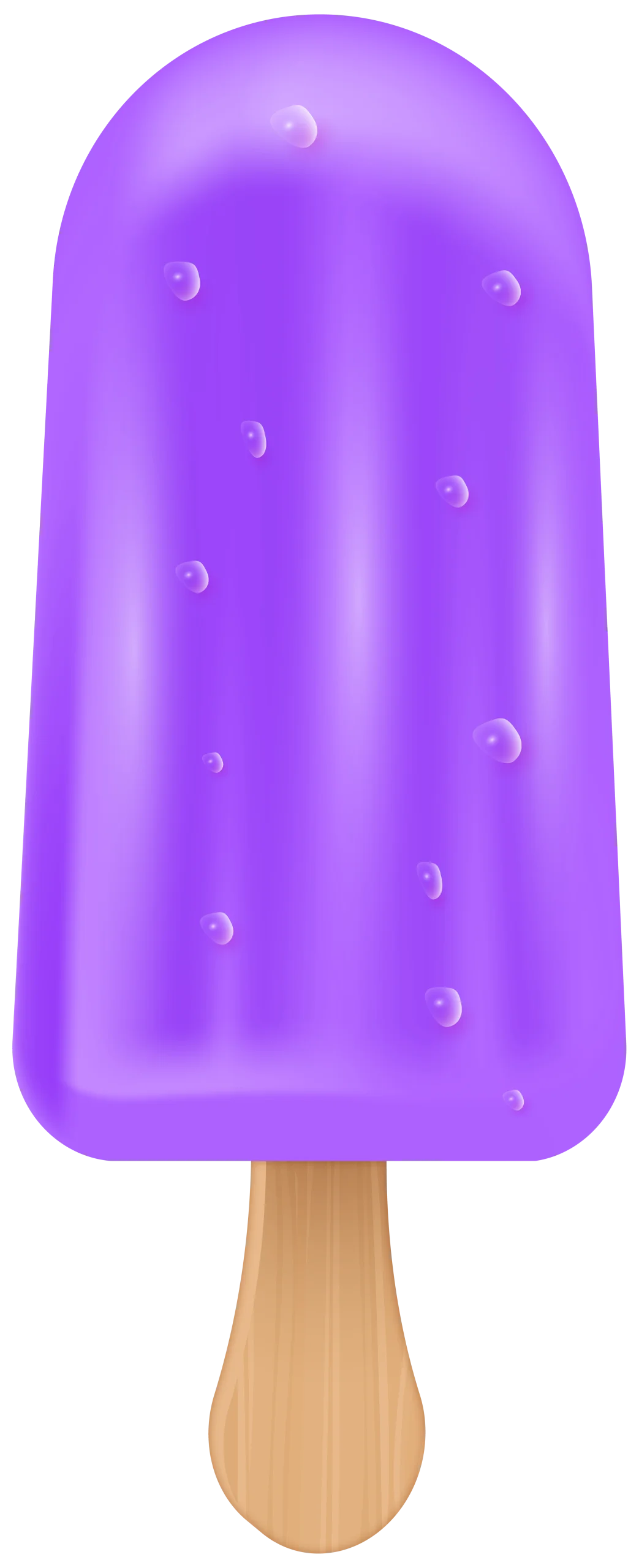 Purple Icy Delight Popsicle Clipart with Textured Surface and Wooden Stick