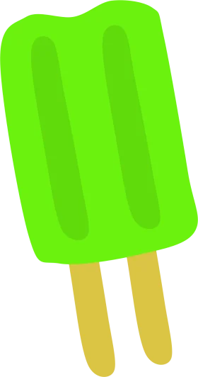 Refreshing Lime Green Double Stick Popsicle Clipart Illustration