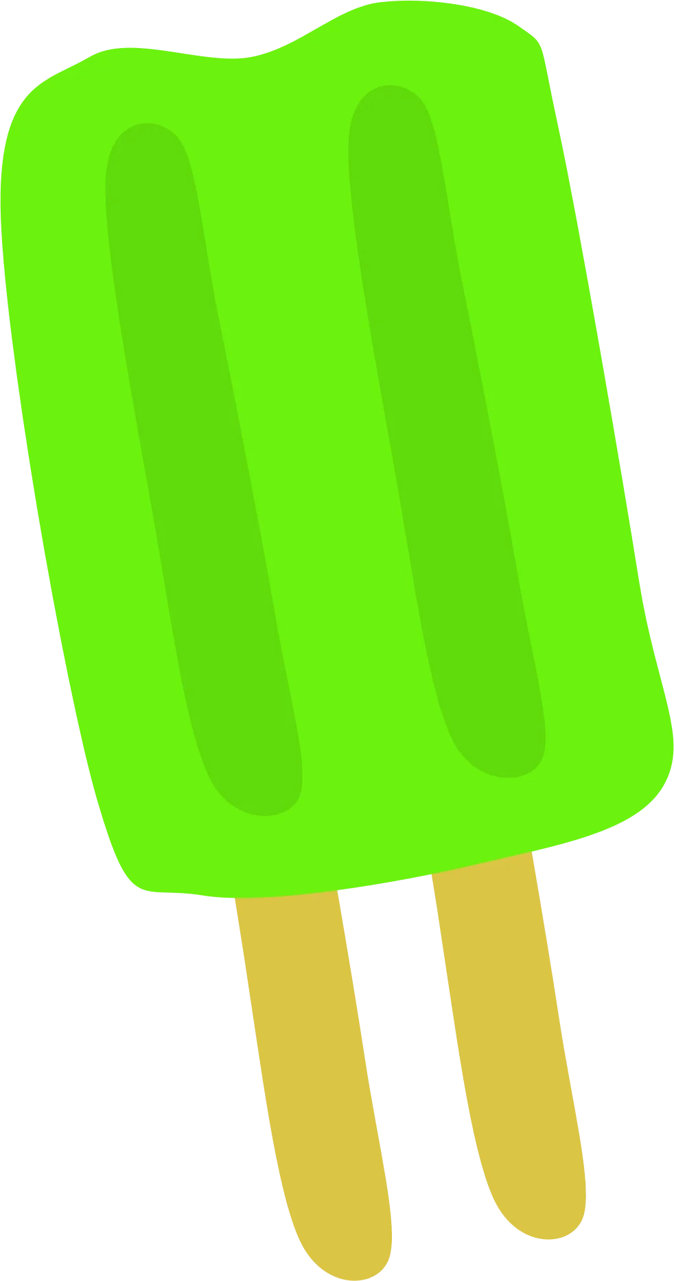 Refreshing Lime Green Double Stick Popsicle Clipart Illustration